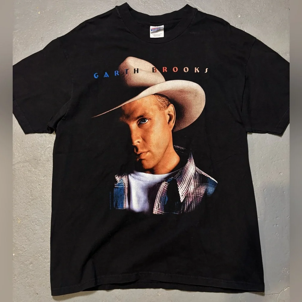 Men's Vintage Garth Brooks Fresh Horses Tour 1996 Size XL Black Country 90s - Picture 1 of 6